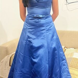 Elegant Blue Satin Gown